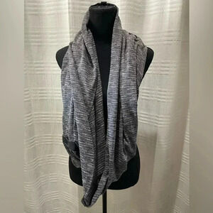 Lululemon Vinyasa Scarf Wrap Black Infinity Yoga Travel Shawl gray